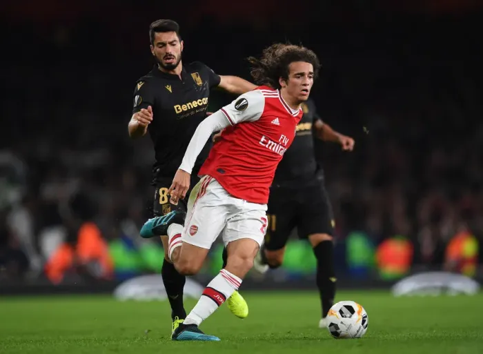 Framed Print : Guendouzi vs Pepe: Europa League Showdown at Arsenal's Emirates Stadium