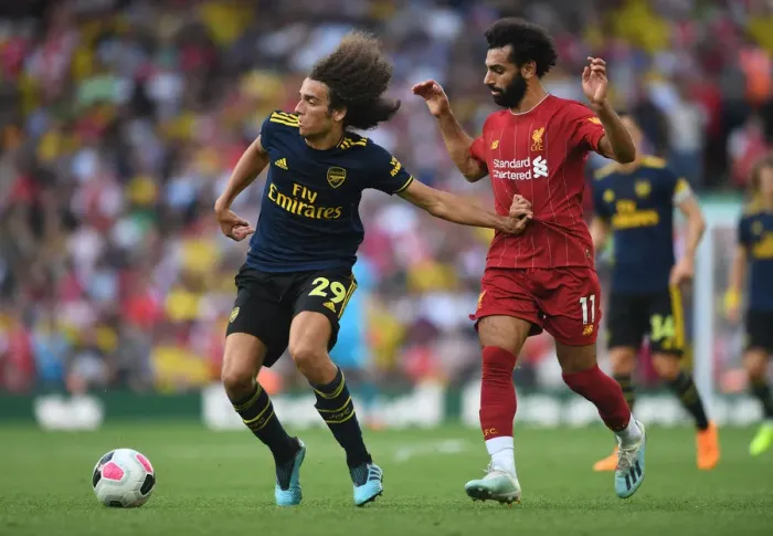 Framed Print : Guendouzi vs. Salah: Battle at Anfield - Liverpool vs. Arsenal, Premier League 2019-20