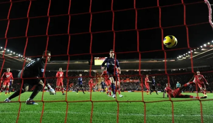 Framed Print : Guly Do Prado's Embarrassing Own Goal: Arsenal Capitalize on Southampton's Blunder, Premier League 2012-13
