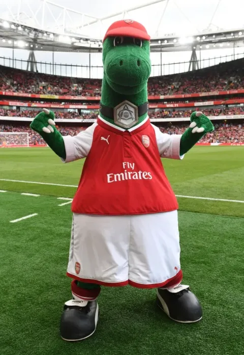 Framed Print : Gunnersaurus: Arsenal's Beloved Mascot at the Emirates Cup Match Against Sevilla FC (2017-18) Framed Print : Gunnersaurus: Arsenal's Beloved Mascot at the Emirates Cup Match Against Sevilla FC (2017-18)