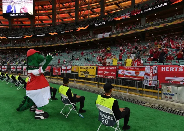 Framed Print : Gunnersaurus at the Europa League Final: Arsenal vs. Chelsea, Baku 2019 Framed Print : Gunnersaurus at the Europa League Final: Arsenal vs. Chelsea, Baku 2019