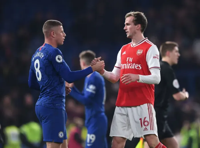 Framed Print : Handshake at Stamford Bridge: Chelsea vs. Arsenal, Premier League 2019-20