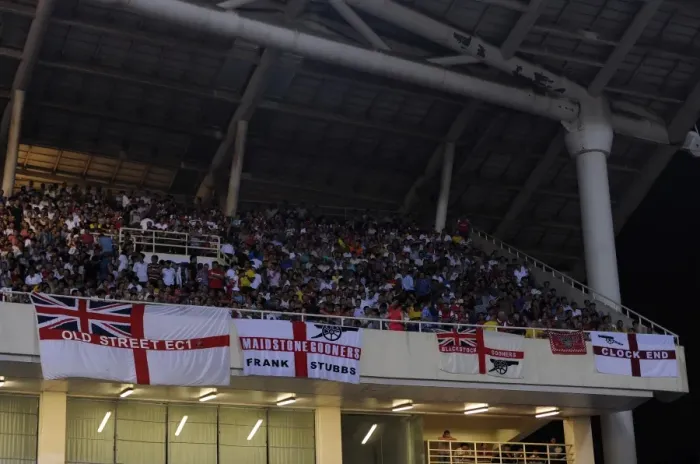 Framed Print : HANOI, VIETNAM - JULY 17: Fans of Arsenal during the international friendly match between Vietnam