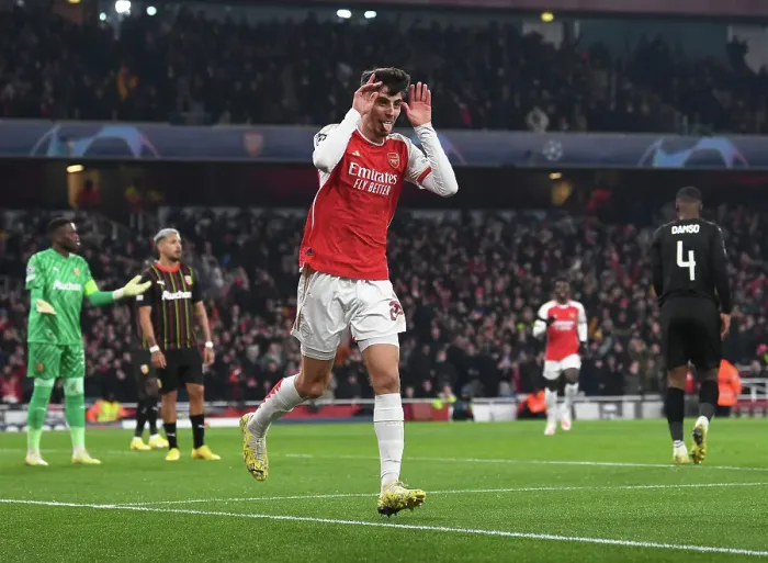 Framed Print : Havertz Scores First Arsenal Goal: Arsenal FC vs RC Lens, UEFA Champions League 2023 / 24