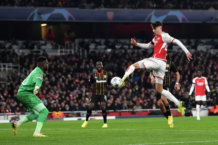 Framed Print : Havertz Scores First Arsenal Goal: Arsenal Triumphs over RC Lens in Champions League (2023-24) Framed Print : Havertz Scores First Arsenal Goal: Arsenal Triumphs over RC Lens in Champions League (2023-24)