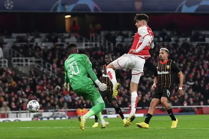 Framed Print : Havertz Scores First Arsenal Goal: Arsenal Triumphs over RC Lens in Champions League (2023-24)