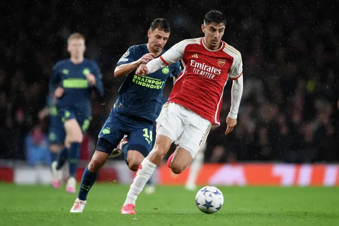 Framed Print : Havertz Shines: Arsenal's Win Against PSV Eindhoven in Champions League at Emirates Stadium Framed Print : Havertz Shines: Arsenal's Win Against PSV Eindhoven in Champions League at Emirates Stadium