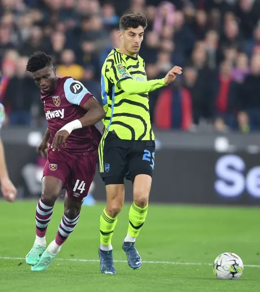 Arsenal FC Print: Havertz Scores in Carabao Cup Art Prints