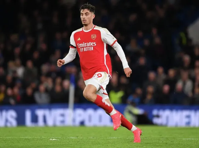 Framed Print : Havertz's Intense Stare: Chelsea vs. Arsenal, Premier League 2023-24