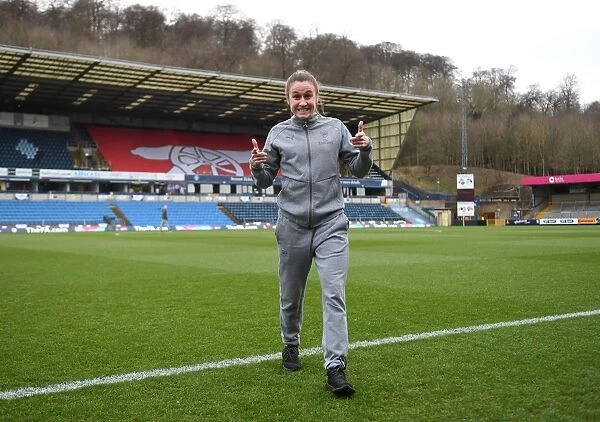 Heather O'Reilly Inspects Pitch Before Arsenal Women vs Manchester City Ladies Continental Cup Final