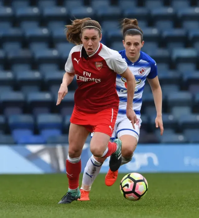 Framed Print : Heather O'Reilly vs. Lauren Bruton: A Battle in the WSL Match Between Reading and Arsenal