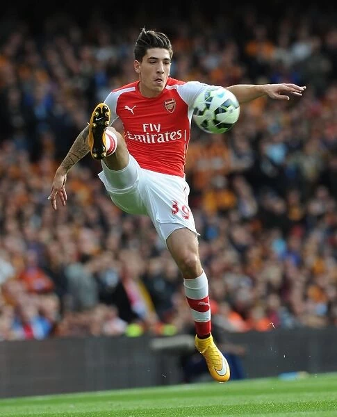 Hector Bellerin: In Action for Arsenal Against Hull City, Premier League 2014-15