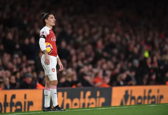 Framed Print : Hector Bellerin in Action: Arsenal vs. Liverpool, Premier League 2018-19