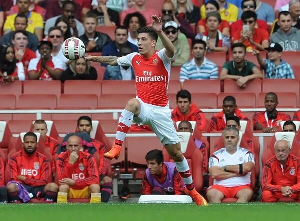 Hector Bellerin in Action: Arsenal vs Benfica, Emirates Cup 2014