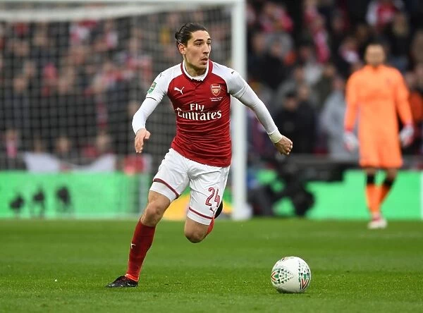 Hector Bellerin in Action: Arsenal vs Manchester City - Carabao Cup Final 2018