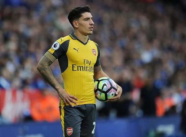 Hector Bellerin: In Action against Leicester City, Premier League 2016-17