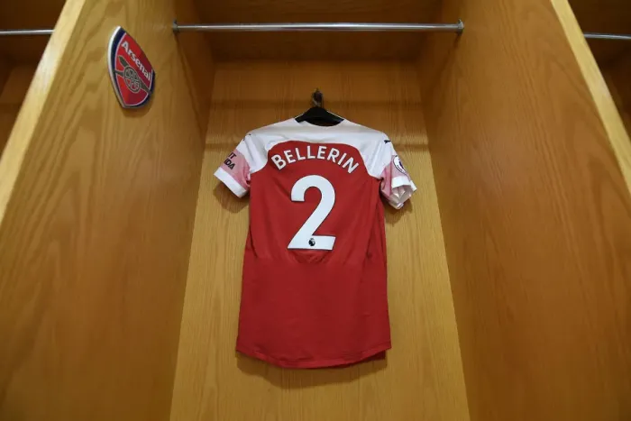 Framed Print : Hector Bellerin: Arsenal FC Changing Room - Arsenal vs Liverpool, Premier League 2018-19