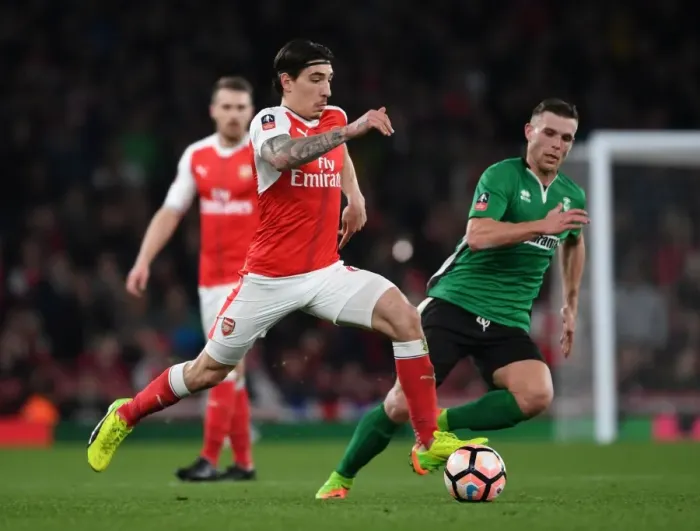 Framed Print : Hector Bellerin: Arsenal's Unstoppable Force in FA Cup Action Framed Print : Hector Bellerin: Arsenal's Unstoppable Force in FA Cup Action