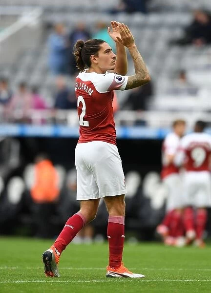 Hector Bellerin Celebrates with Arsenal Fans: Newcastle United Victory, 2018-19