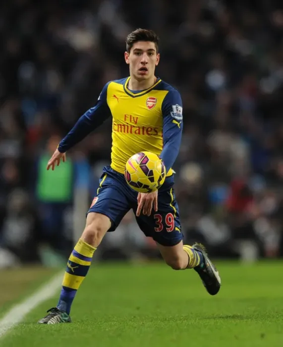 Framed Print : Hector Bellerin Faces Manchester City: Arsenal vs. Manchester City, Premier League 2014-15
