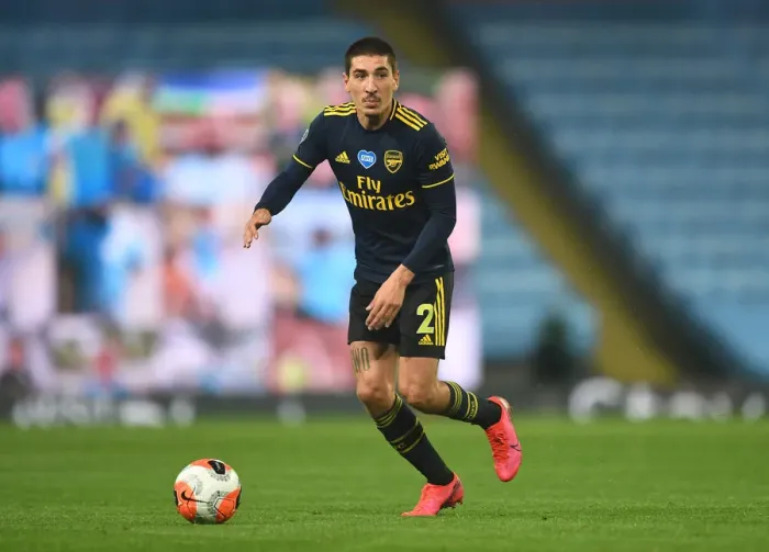 Framed Print : Hector Bellerin Faces Manchester City: Arsenal vs. Manchester City, Premier League 2019-2020