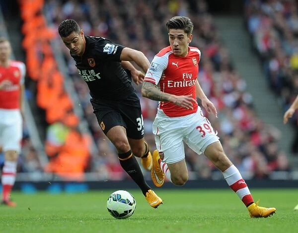 Hector Bellerin Outruns Hatem Ben Arfa: Arsenal's Thrilling Victory over Hull City, 2014-15 Premier League
