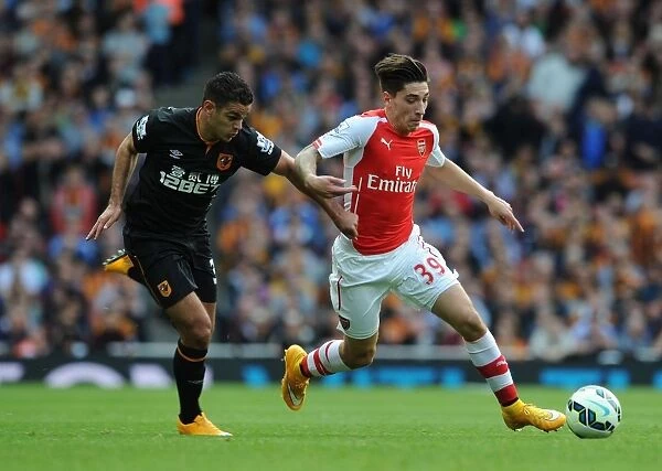 Hector Bellerin Outruns Hatem Ben Arfa: Thrilling Moment from Arsenal's Victory Over Hull City, 2014-15 Premier League