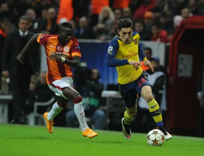 Framed Print : Hector Bellerin vs Bruma: Clash of Wings in the UEFA Champions League