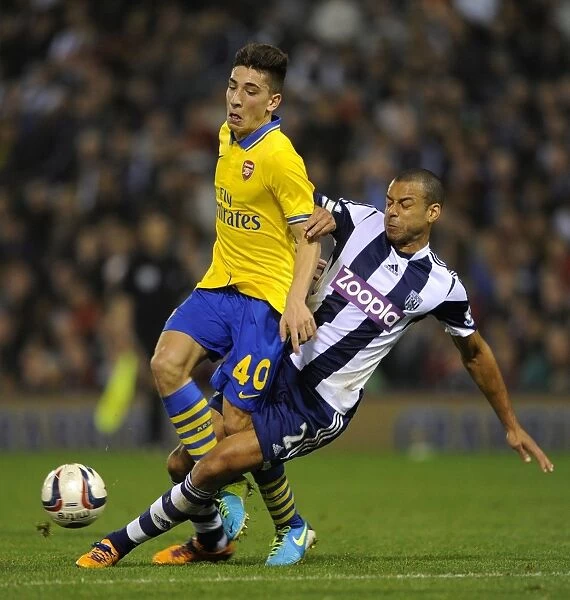 Hector Bellerin vs. Steven Reid: Clash at The Hawthorns - Arsenal vs. West Bromwich Albion, Capital One Cup 2013-14