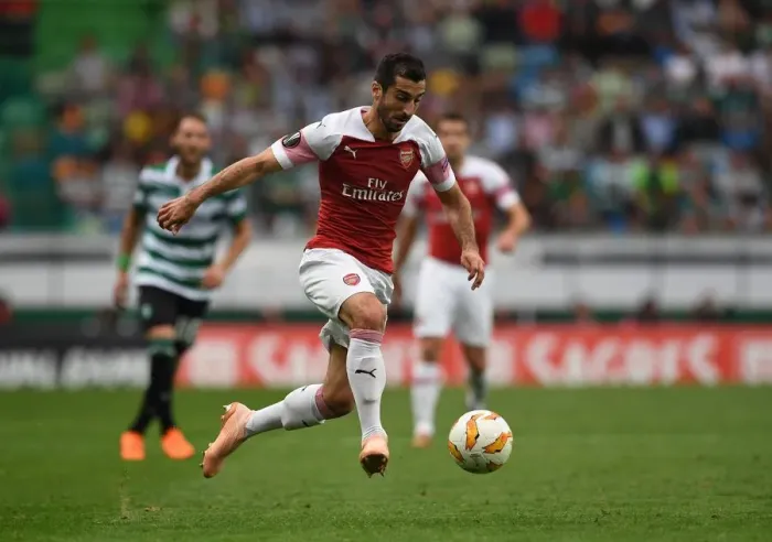Framed Print : Henrikh Mkhitaryan in Action: Arsenal vs. Sporting CP, Europa League 2018-19
