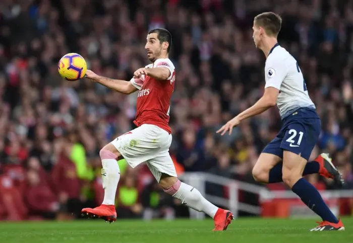 Framed Print : Henrikh Mkhitaryan (Arsenal). Arsenal 4: 2 Tottenham Hotspur