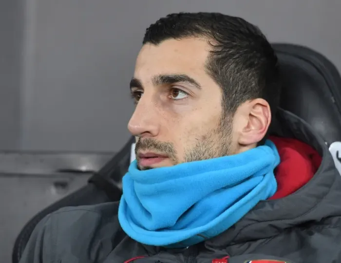 Framed Print : Henrikh Mkhitaryan on the Arsenal Bench: Swansea City vs Arsenal, Premier League 2017-18
