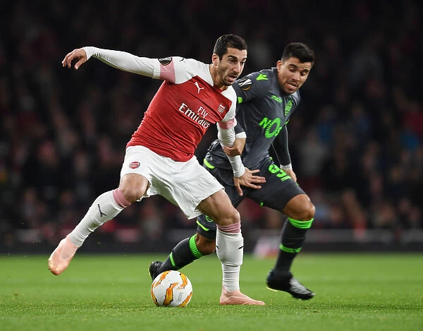 Henrikh Mkhitaryan Faces Off Against Marcos Acuna in Arsenal vs. Sporting CP UEFA Europa League Clash