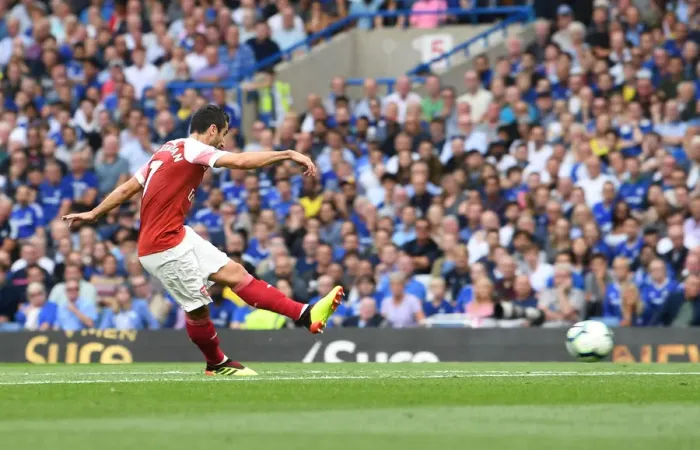 Framed Print : Henrikh Mkhitaryan Scores First Arsenal Goal Against Chelsea in 2018-19 Premier League Framed Print : Henrikh Mkhitaryan Scores First Arsenal Goal Against Chelsea in 2018-19 Premier League