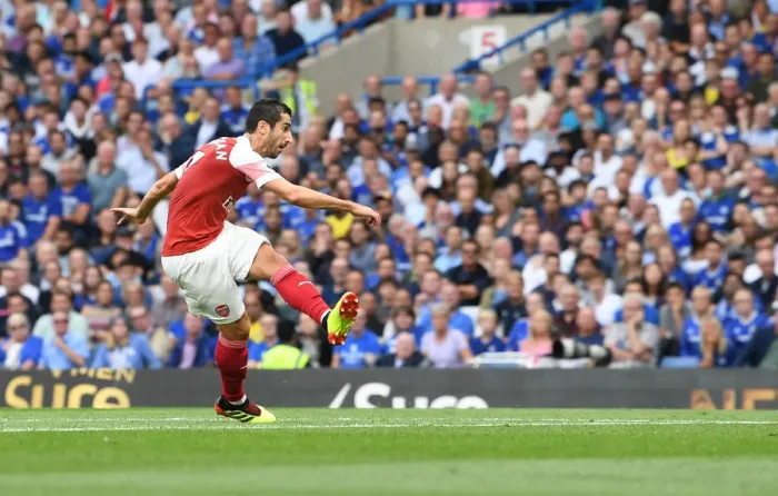 Framed Print : Henrikh Mkhitaryan Scores First Goal for Arsenal Against Chelsea in Premier League Debut Framed Print : Henrikh Mkhitaryan Scores First Goal for Arsenal Against Chelsea in Premier League Debut