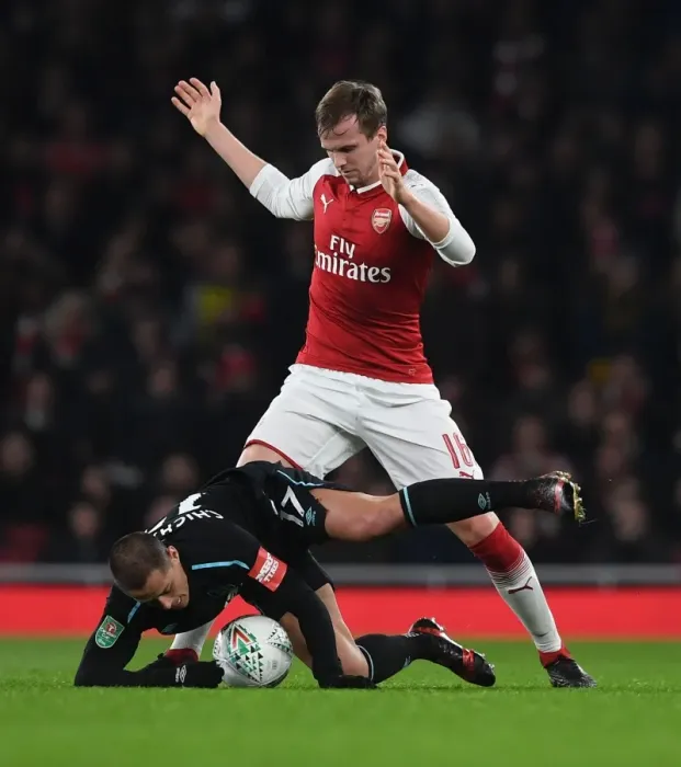 Framed Print : Holding vs. Hernandez: A Carabao Cup Showdown at the Emirates