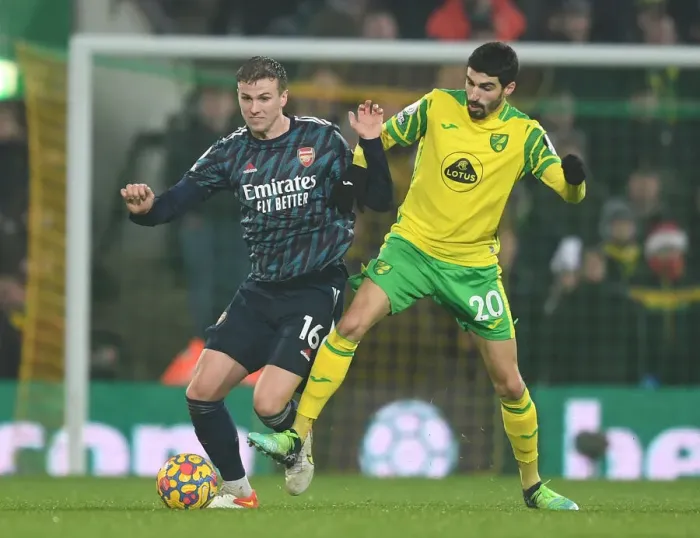 Framed Print : Holding vs. Lees-Melou: A Premier League Clash at Carrow Road