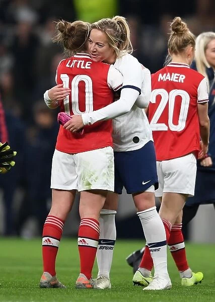 Hug it Out: Kim Little and Gemma Davison Embrace After Intense Tottenham Hotspur vs. Arsenal FA Womens Super League Match