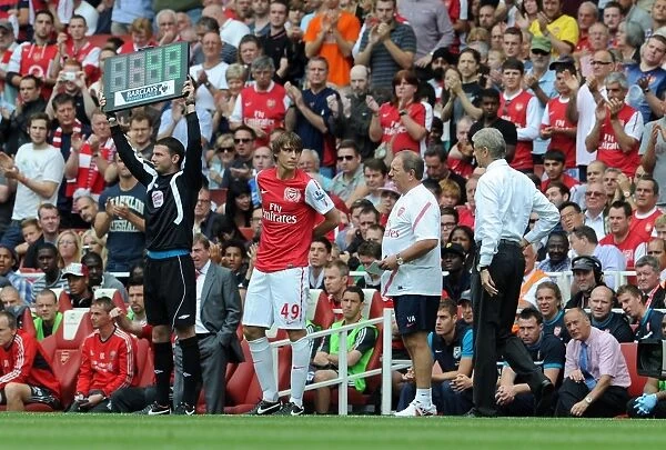 Ignasi Miquel (Arsenal) and Arsene Wenger the Arsenal Manager. Arsenal 0: 2 Liverpool