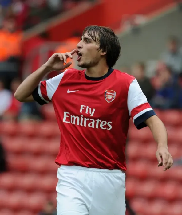 Framed Print : Ignasi Miquel: Arsenal's Pre-Season Star at St. Mary's Stadium (2012)