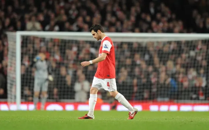Framed Print : Injured Arsenal captain Cesc Fabregas leaves the field. Arsenal 1: 0 Stoke City Framed Print : Injured Arsenal captain Cesc Fabregas leaves the field. Arsenal 1: 0 Stoke City