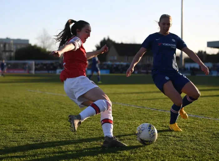 Framed Print : Intense Arsenal vs. Chelsea Showdown: A Battle for FA Womens Super League Supremacy Framed Print : Intense Arsenal vs. Chelsea Showdown: A Battle for FA Womens Super League Supremacy