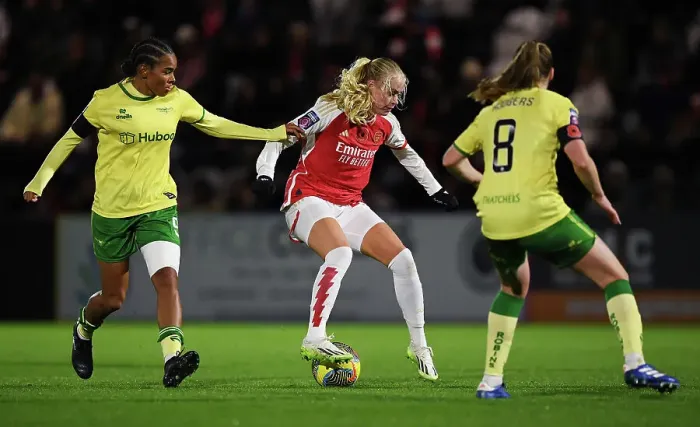 Framed Print : Intense Battle: Arsenal Women vs. Bristol City Women in FA WSL Cup Match Framed Print : Intense Battle: Arsenal Women vs. Bristol City Women in FA WSL Cup Match