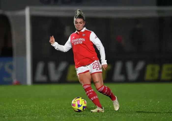 Framed Print : Intense Battle: Arsenal Women vs Liverpool Women - Laura Wienroither vs. FA Women's Super League at Meadow Park Framed Print : Intense Battle: Arsenal Women vs Liverpool Women - Laura Wienroither vs. FA Women's Super League at Meadow Park