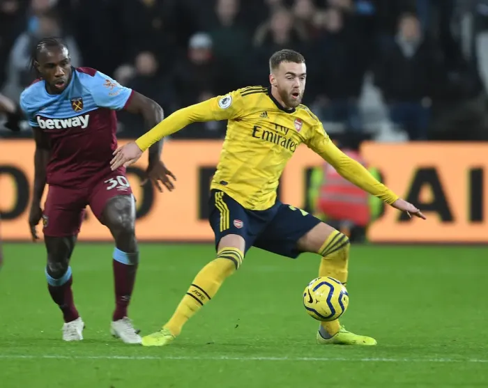 Framed Print : Intense Battle: Calum Chambers vs. Michail Antonio - Premier League Showdown Framed Print : Intense Battle: Calum Chambers vs. Michail Antonio - Premier League Showdown