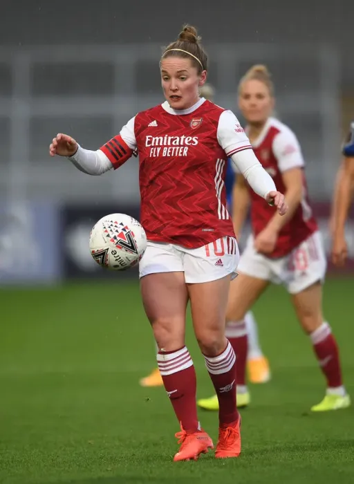 Framed Print : Intense Battle: Kim Little vs. Chelsea Women in Arsenal's FA WSL Showdown (2020-21)