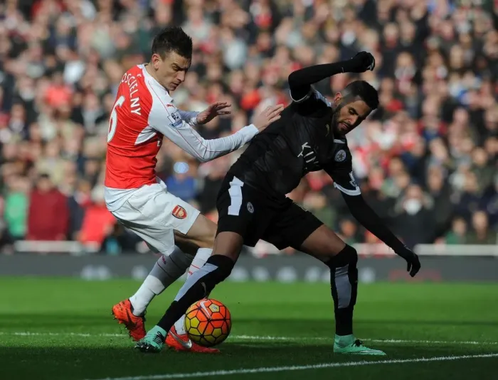 Framed Print : Intense Battle: Koscielny vs Mahrez - Arsenal vs Leicester City, Premier League Clash Framed Print : Intense Battle: Koscielny vs Mahrez - Arsenal vs Leicester City, Premier League Clash
