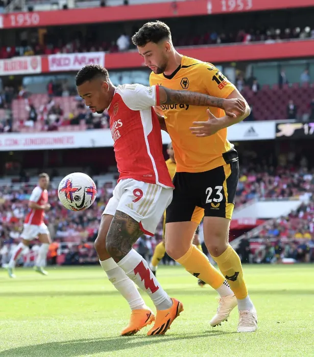 Framed Print : Intense Battle: Max Kilman Denies Gabriel Jesus Goal – Arsenal vs. Wolverhampton Wanderers (2022-23) Framed Print : Intense Battle: Max Kilman Denies Gabriel Jesus Goal – Arsenal vs. Wolverhampton Wanderers (2022-23)