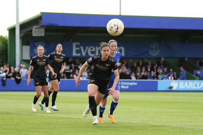 Framed Print : Intense Battle for Possession: Arsenal vs. Everton in FA Women's Super League (2022-23) Framed Print : Intense Battle for Possession: Arsenal vs. Everton in FA Women's Super League (2022-23)