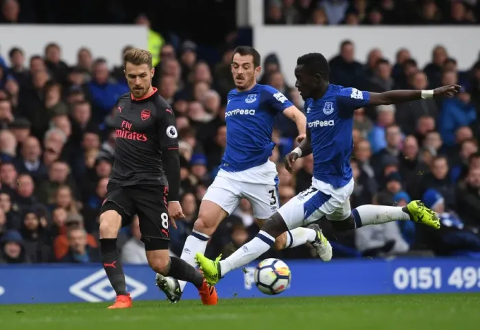 Framed Print : Intense Battle: Ramsey vs. Gueye-Baines - Everton vs. Arsenal, Premier League 2017-18 Framed Print : Intense Battle: Ramsey vs. Gueye-Baines - Everton vs. Arsenal, Premier League 2017-18